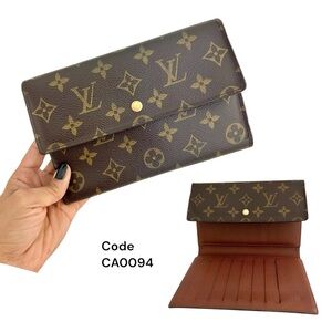 Vintage LOUIS VUITTON Monogram Canvas Passport Trifold Wallet Brown Authentic